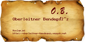Oberleitner Bendegúz névjegykártya